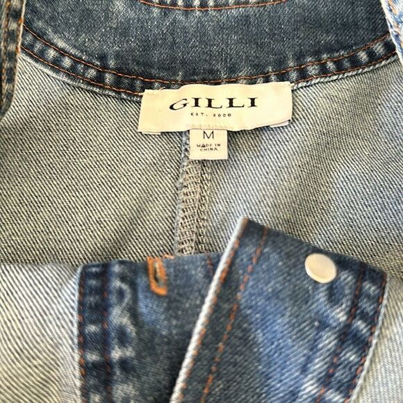 Gilli | Denim Jumper Button Up Dress | M - Picture 4 of 6